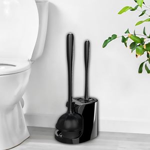 Juego de Escobilla y Desatascador de Inodoro de Silicona Negra de Alta Calidad con Mango Largo, Cepillo de Limpieza TPR, Accesorios de Baño - Product Image 2