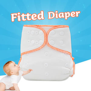 Couches lavables pour bébé <span class=keywords><strong>taille</strong></span> unique <span class=keywords><strong>couche</strong></span> ajustée pour nouveau-né coton bambou naturel respirant confortable pas étanche couches lavables - Product Image 3