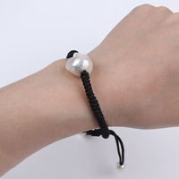 Bracelet ajustable fait main en perles véritables de forme baroque pour femmes et dames