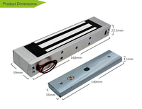 DFD Serrure de porte électromagnétique 12V à forte force de maintien 180KG 300LBS, serrure de placard en alliage d'aluminium certifiée FCC CE