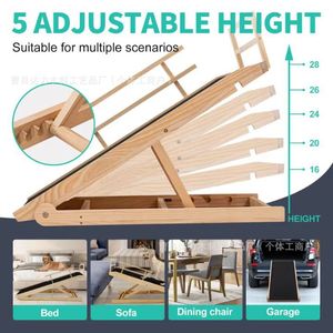 Escalera de madera para perros, escalera ajustable para mascotas, para uso en interiores, forma triangular con función de rascador de uñas. - Product Image 5