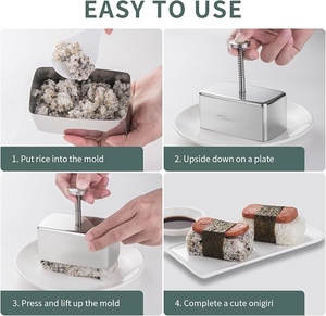 Molde para <span class=keywords><strong>Musubi</strong></span> de Acero Inoxidable, Antiadherente, Kit de Prensa para Hacer <span class=keywords><strong>Musubi</strong></span>, Molde para Onigiri para Niños, Bento - Product Image 6