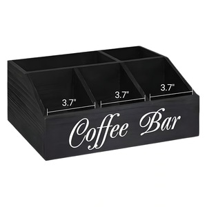 Wooden Coffee Pod Storage Box Single Layer Compartmentalized Tea Bag <b>Paper</b> Cup Organizer Home <b>Kitchen</b> Desktop Storage - Product Image 4