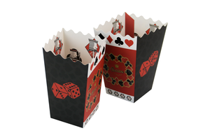Caja de papel de palomitas de maíz con diseño de póquer para película, contenedor de palomitas de maíz para aperitivos nocturnos, soportes de palomitas de maíz para decoraciones de fiesta, Carnaval - Product Image 3