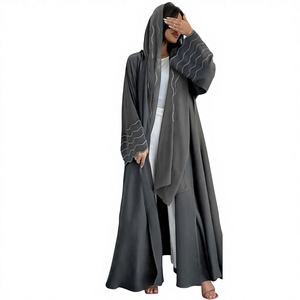 Conjunto de 2 Piezas de Thobe/Thawb Negro de Alta Calidad para Oración, Abaya y Khimar para Mujeres Musulmanas, Antiarrugas y Ligero - Product Image 1