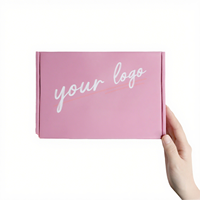 Boîte de papier ondulé rose pour chaussettes d'huile de vernis à ongles Logo personnalisé Machine d'emballage cosmétique d'expédition UV pour puits de shampooing