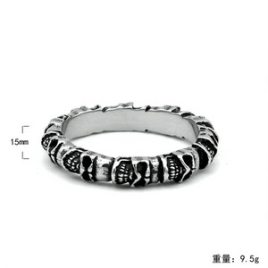 Cincin Pria Fashion Tengkorak Baja Anti Karat TG Hip Hops Punk, Grosir, Laris Manis, Murah, Cincin Cluster Tengkorak GothicLolita - Product Image 2