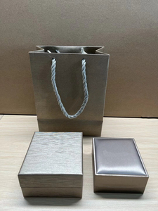 Custom Logo <b>Champagne</b> Square Leather Jewelry <b>Box</b> Set Flip Closure Water Resistant Eco-Friendly Dustproof Packaging for Earring - Product Image 3
