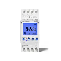 SINOTIMER TM922 Temporizador Digital Programable de 2 Canales con Intervalo de Segundos, Relé de Tiempo para Riel DIN de 7 Días y 24 Horas