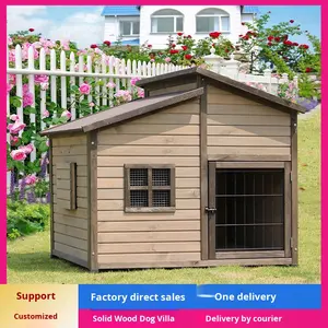 Kandang anjing atap ganda luar ruangan, mebel kandang anjing tahan hujan emas ekstra besar Universal untuk vila - Product Image 6