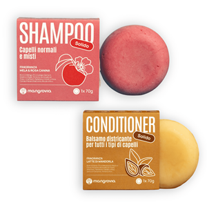 Kit personalizzato per Shampoo e balsamo solido vegano idratante e rinfrescante per la cura dei capelli con forma di Gel di aminoacidi-Mangrovia - Product Image 1