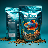 Sachet Doypack Anti-humidité pour Aliments pour Poissons, Refermable avec Fermeture Éclair, Emballage pour Nourriture pour Animaux, Doublure en Aluminium Anti-odeur, pour Aliments pour Poissons