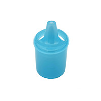 Bouchon en plastique transparent bleu PP moulé par injection sur mesure avec buse intégrée pour la distribution de liquides en bouteille