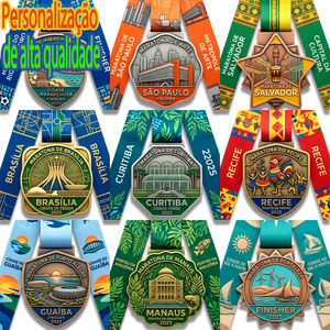 Medalla Deportiva de Metal con Relieve 3D Personalizada con Temática de Brasil, Recuerdos y Obsequios - Product Image 1