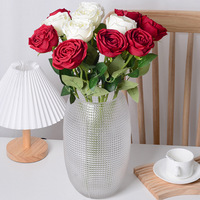 Fleur artificielle décorative faite à la main, plante verte, rose impériale unique, Melaleuca bouclée