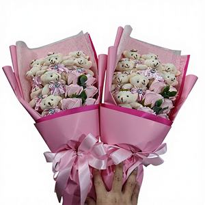 Bellissimo Regalo di San Valentino, Peluche Morbido Imbottito, Bouquet di Orsacchiotti Decorativi, Scatole con Bouquet di Fiori in Peluche Cartoon Carini - Product Image 2