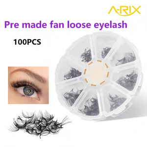 1000 Extensiones de Pestañas de Pluma Preformadas Sueltas Hechas a Mano con Volumen J/B/C/D, Curvatura 8-15mm, Base Fina Puntiaguda con Tallo Central Sin Dispersión - Product Image 2