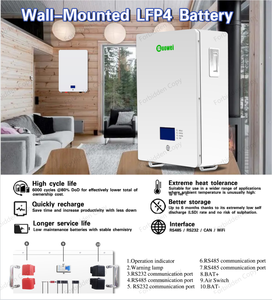 OEM壁挂式存储25.6V LiFePO4技术48V-51.2V 100ah-200ah能量锂电池组太阳能8000循环寿命 - Product Image 4