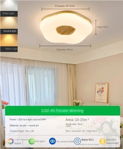 <b>Modern</b> Simple Square <b>LED</b> <b>Ceiling</b> <b>Light</b> 24W Dimmable Acrylic Cover <b>for</b> Bedroom <b>Living</b> <b>Room</b> Study Kitchen Available in White Black - Product Image 2