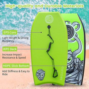 IBOARD Planche de surf unisexe <span class=keywords><strong>Bodyboard</strong></span> légère avec laisse EPS Core Premium et dragonne Logo personnalisable pour les sports nautiques - Product Image 2
