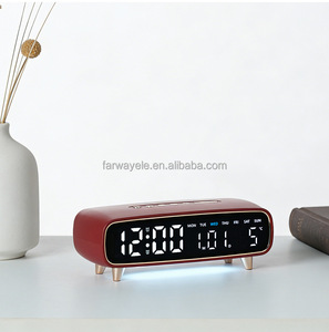 Réveil numérique LED avec date, température, lumière d'ambiance nocturne, luminosité réglable, lampe de nuit, minuteur de compte à rebours et de compte à rebours progressif - Product Image 4