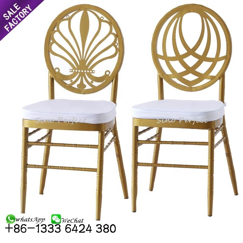 Gold Metal Stacking Banquet Chair – Commercial Dining & Event Chair for Hotels and Weddings - View 2