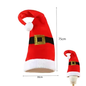 2024 Xmas Long Striped Felt Plush Spoof Elf Cap Funny Christmas Party Hats