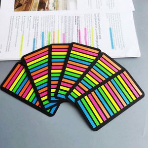6 Paquetes de 1800 Hojas de Notas Adhesivas Fluorescentes Ultrafinas, Transparentes, Autoadhesivas, para Resaltar Texto, Ideales para Estudiantes - Product Image 2