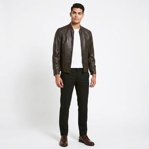 <b>Men's</b> Fashion Brand New <b>Canvas</b> Motorcycle <b>Jacket</b> Winter Windbreaker Coat Stylish Genuine Leather Breathable Hooded Vintage - Product Image 1