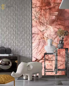 YUSHI moderno pulido Cristallo Cosmopolita Panel de pared de piedra Natural losa de cuarcita Rosa translúcida para decoración de Villa - Product Image 3