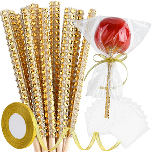 ASTARON Paquete de 24 Caramelos Brillantes para Palitos y Bolsas con Caramelo para Palitos y Cintas (Dorado) Alimentos - Product Image 1