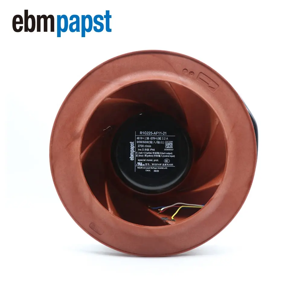 Ebmpapst เครื่องเป่าลม R1G225-AF11-21 48V DC 225มม. 95W 2.2A หัวเว่ยพัดลมหอยโข่ง R1G225-AF11-30พัดลมระบายความร้อน