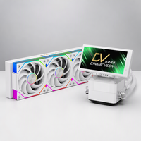 Pendingin CPU Thermalright Dynamic Vision 360 ARGB Putih dengan Layar LCD Berputar, Kipas 120mm, Tembaga Aluminium, 4 Pin untuk Casing Komputer