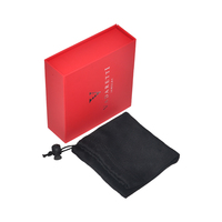 Coffret de bijoux de luxe en carton rigide en forme de livre avec finition douce au toucher, pour collier et bracelet, boîtes à rabat rouges