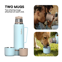 Bouteille d'eau isotherme en acier inoxydable Hong Ling 32oz et 40oz avec poignée, double paroi, pour le sport et la randonnée