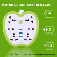 Strip daya rilis baru dengan 3 port USB & 6 outlet soket ekstensi dengan kabel untuk rumah/kantor soket Multi steker