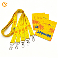 Cordons personnalisés en polyester imprimés avec porte-badge PVC pour événements, festivals, accès VIP, pass d'accès PDG et ensemble de cartes d'identité PVC personnalisées