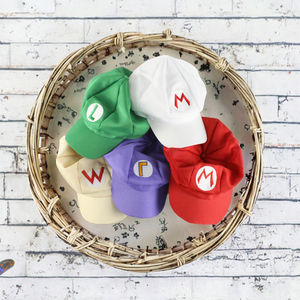 Para Super <span class=keywords><strong>Mario</strong></span> <span class=keywords><strong>Bros</strong></span>. Gorra de béisbol bordada de algodón Luis, gorra protectora solar con visera a rayas para escena de negocios - Product Image 6