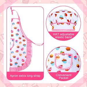 Ensemble de cuisine et de pâtisserie pour enfants de 11 pièces, pour petites filles de 2 à 6 ans, costume de chef et tablier, chapeau de chef pour tout-petits, outils de pâtisserie - Product Image 3