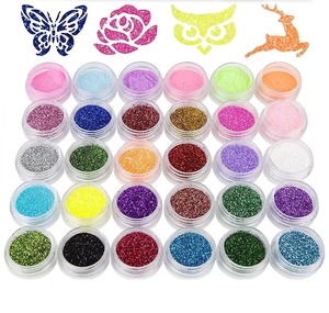 Kit de tatouages temporaires à paillettes pour adultes, 30 couleurs, professionnel, certifié EN71, couleurs personnalisables, maquillage corporel, nail art, fête - Product Image 4