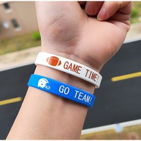 Bracelets en silicone et nylon imperméables personnalisés en gros avec logo, taille et couleur sur mesure pour activités promotionnelles