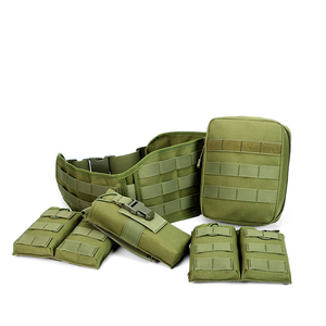 Conjunto de cintura táctica al aire libre, cinturón de caza desmontable resistente al desgaste, MOLLE camuflaje Oxford tela impermeable CS cinturón de entrenamiento - Product Image 2