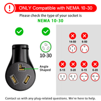 Kabel Ekstensi Daya Pengering Tugas Berat ETL Terdaftar Nema 14-30P ke 10-30R 1.5FT 30A 3X SJTW, Adaptor 3 Cabang ke 4 Cabang