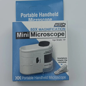 Tragbares 80X Magnitude Mini-Mikroskop für Kinder Bio wissenschaften Wissenschaft liche Ausbildung Spielzeug & Grundschule Experimentelle Ausrüstung - Product Image 1