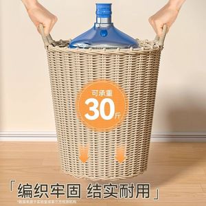 <b>Wicker</b> Laundry <b>Basket</b> Round Large Capacity Clothes <b>Storage</b> Organizer Portable Household Use - Product Image 3