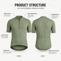 Jersey de Ciclismo para Hombre con Media Cremallera, Marca Privada, con 3 Bolsillos Traseros, Elástico en 4 Direcciones, para Pedidos de Equipo, OEM