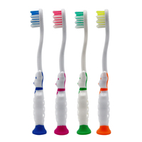 Brosse à dents pour enfants à poils doux avec ventouse de fixation