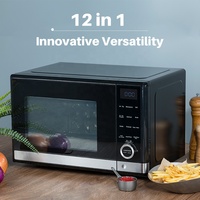 Four à micro-ondes multifonctionnel électrique haut de gamme 12-en-1 20L 700W en acier inoxydable, combinant grill et friteuse à air, pour usage hôtelier