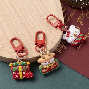 New Christmas Keychain for Girls Student Bag Pendant <b>Cute</b> Earphone Case Decoration PVC Plastic Gift for Best Friend - Product Image 2