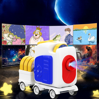 Projecteur locomotive haute définition pour enfants, machine de projection d'histoires avec 4 disques d'histoires pour l'éducation des enfants